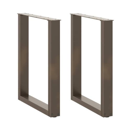 Matbordsben U-formade 2 st naturstål 60x(72-73) cm stål