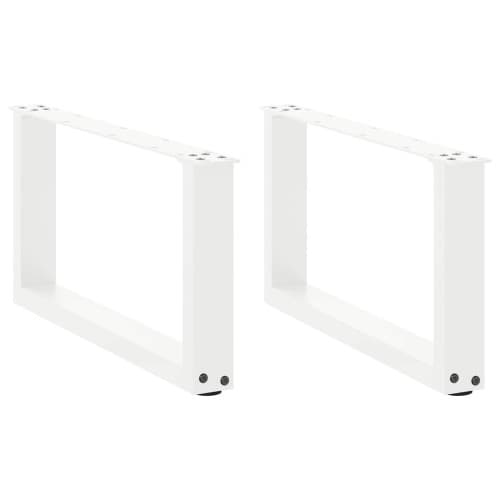 Soffbordsben U-formade 2 st vita 60x(30-31) cm stål