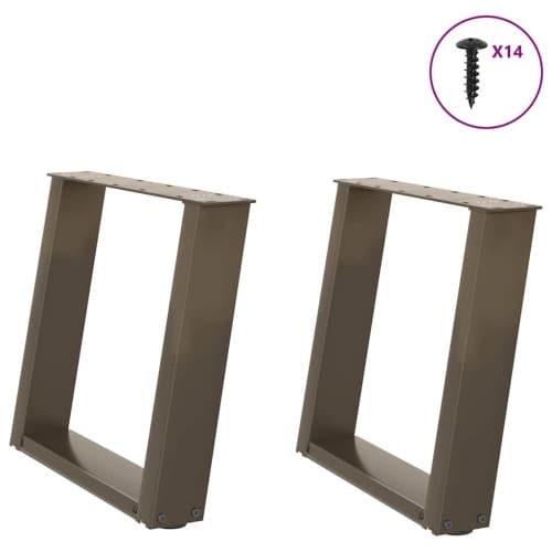 Soffbordsben U-formade 2 st naturstål 50x(42-43) cm stål