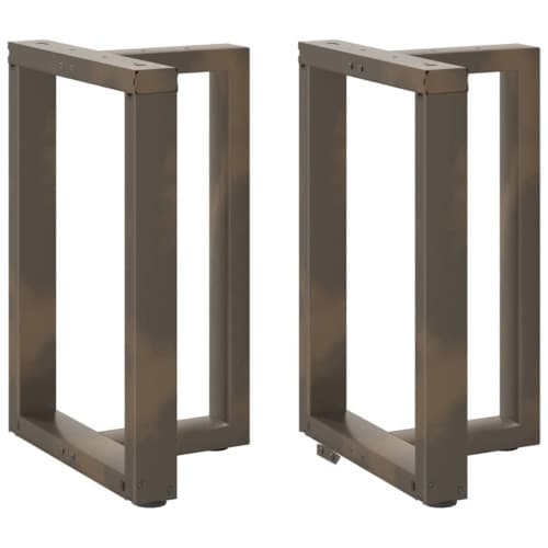 Matbordsben T-formad 2 st naturstål 60x35x(72-73) cm stål