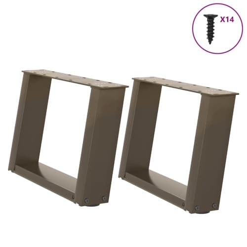 Soffbordsben U-formade 2 st naturstål 40x(30-31) cm stål