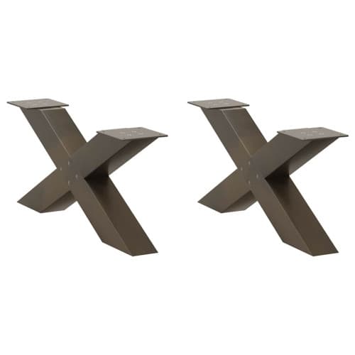 Soffbordsben X-formade 2 st naturstål 70x(30-31) cm stål