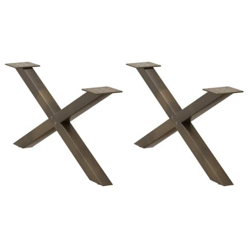Soffbordsben X-formade 2 st naturstål 70x(30-31) cm stål