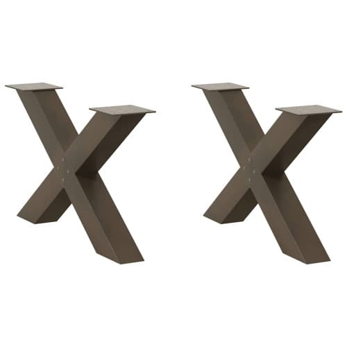 Soffbordsben X-formade 2 st naturstål 70x(42-43) cm stål