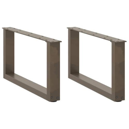 Soffbordsben U-formade 2 st naturstål 60x(30-31) cm stål