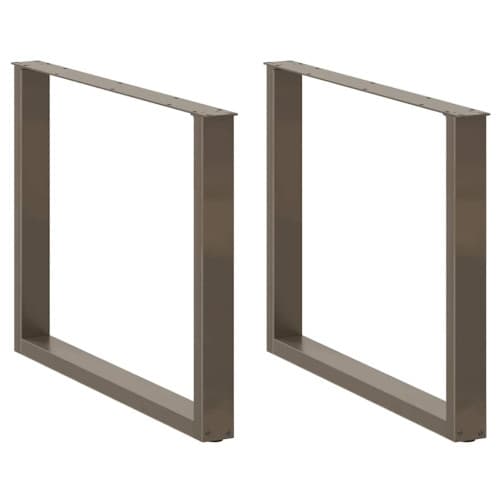 Matbordsben U-formad 3 st naturstål 100x(72-73) cm stål