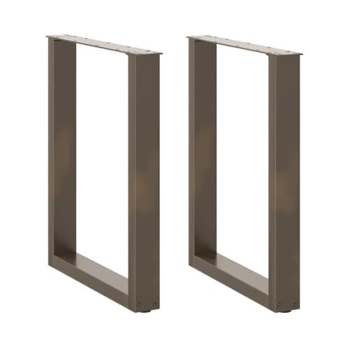 Matbordsben U-formad 2 st naturstål 70x(72-73) cm stål