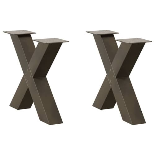 Soffbordsben X-formade 2 st naturstål 60x(42-43) cm stål