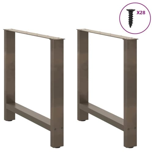 Matbordsben naturstål 2 st 70x(72-73) cm stål