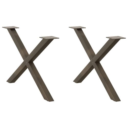 Soffbordsben X-formade 2 st naturstål 70x(42-43) cm stål