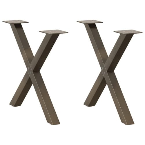 Soffbordsben X-formade 2 st naturstål 60x(42-43) cm stål
