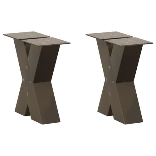Soffbordsben X-formade 2 st naturstål 40x(30-31) cm stål