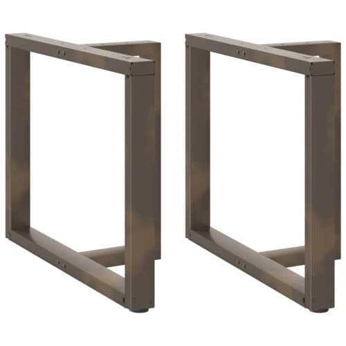 Matbordsben T-formad 2 st naturstål 100x35x(72-73) cm stål