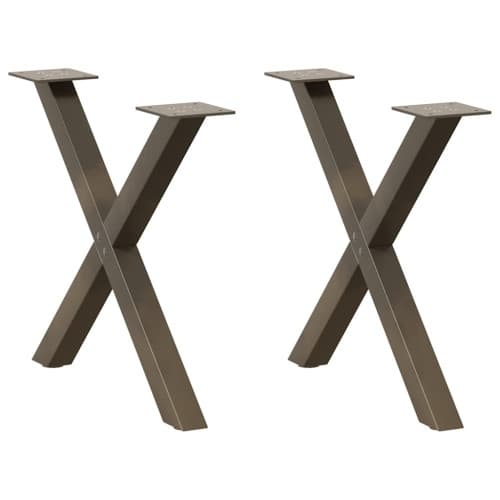 Soffbordsben X-formade 2 st naturstål 50x(42-43) cm stål