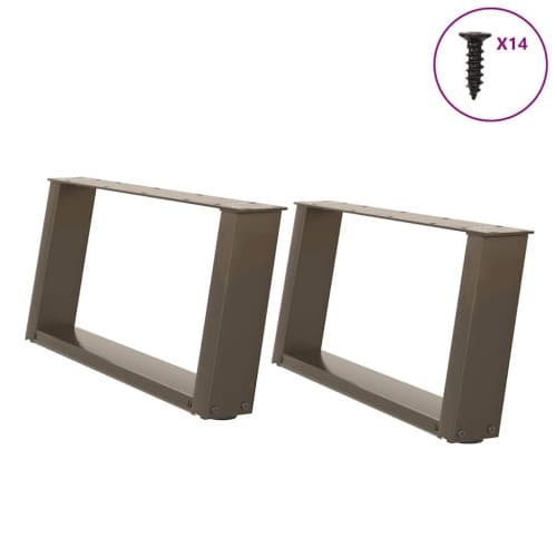 Soffbordsben U-formade 2 st naturstål 60x(30-31) cm stål