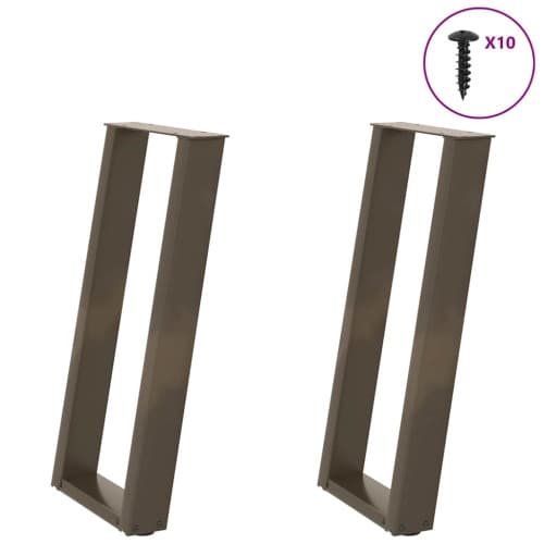 Konsolbordsben U-formade 2 st naturstål 28x(72-73) cm stål