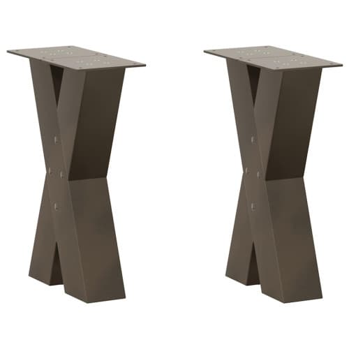 Soffbordsben X-formade 2 st naturstål 38x(42-43) cm stål