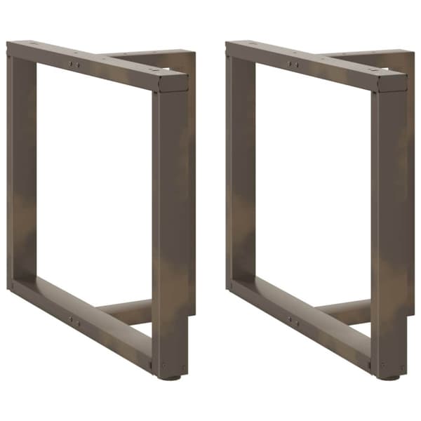 Matbordsben T-formad 2 st naturstål 90x35x(72-73) cm stål