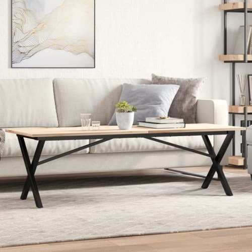 Bordsben för soffbord X-ram 140x30x43 cm stål