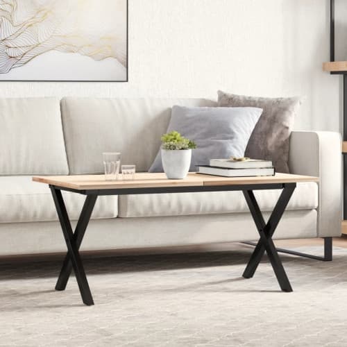 Bordsben för soffbord X-ram 80x40x43 cm stål