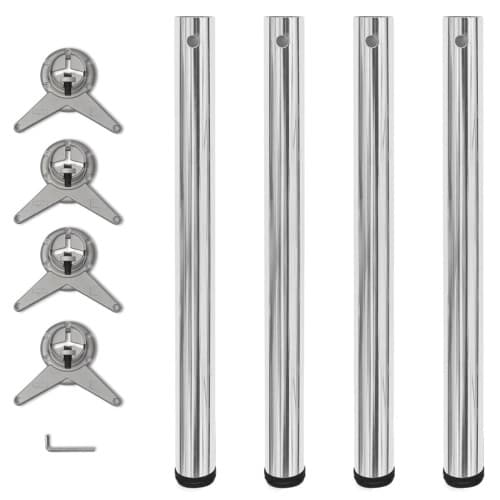 Höjdjusterbara bordsben 4 st krom 710 mm
