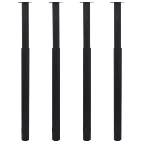 Justerbara bordsben 4 st 710 mm-1100 mm svart