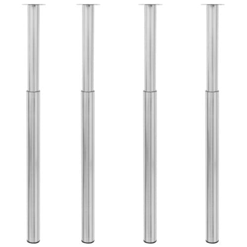 Justerbara bordsben 4 st 710 mm-1100 mm borstad nickel