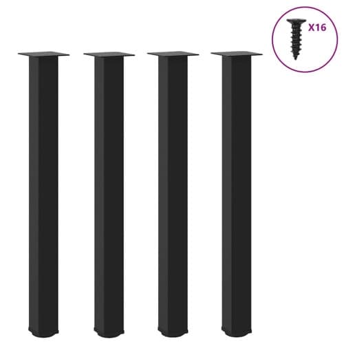 Soffbordsben 4 st svart 100-102 cm stål