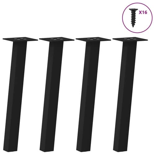 Soffbordsben 4 st svart 42 cm stål