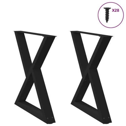 Matbordsben 2 st svart 70x(72-73,3) cm stål