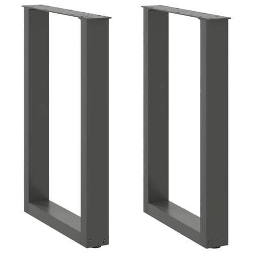 Matbordsben U-formad 2 st antracit 50x(72-73) cm stål