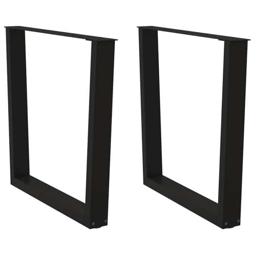 Matbordsben V-formade 2 st svarta 80x(72-73,3) cm stål