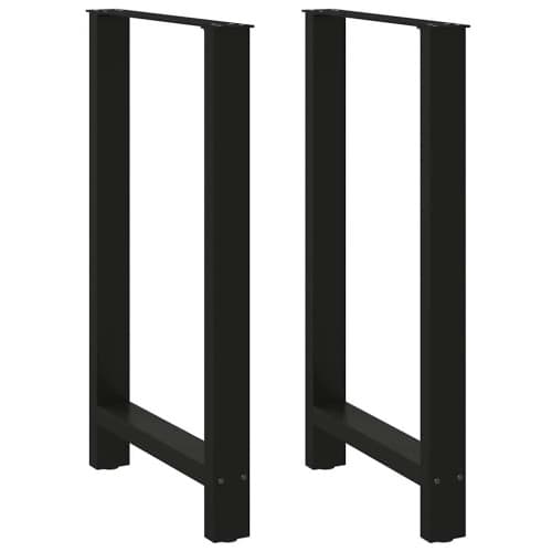 Soffbordsben svart 2 st 60x(100-101) cm stål