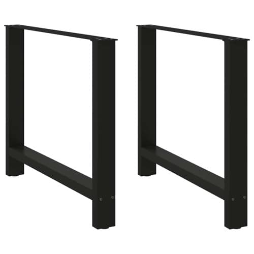 Matbordsben svarta 2 st 100x(72-73) cm stål