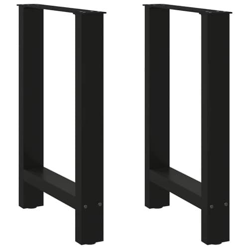 Matbordsben svarta 2 st 60x(72-73) cm stål