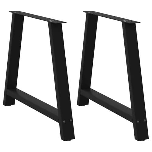 Matbordsben A-formade 2 st svarta 90x(72-73) cm stål