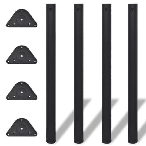 Höjdjusterbara bordsben 4 st 870 mm svart