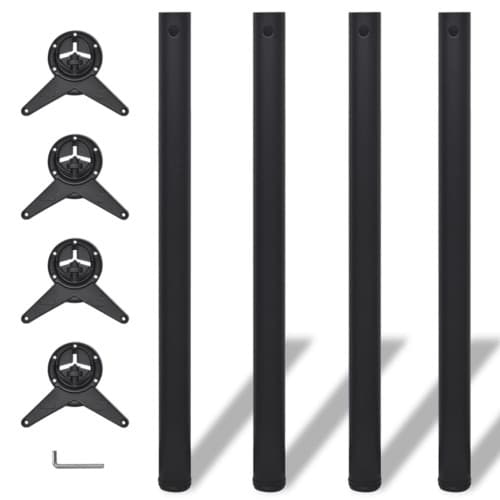 Höjdjusterbara bordsben 4 st 870 mm svart