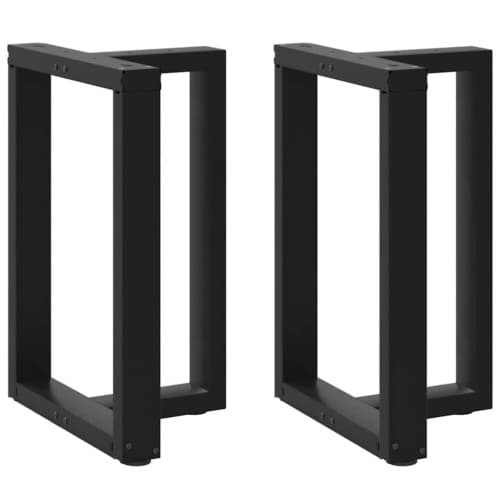 Matbordsben T-formade 2 st svarta 60x35x(72-73) cm stål