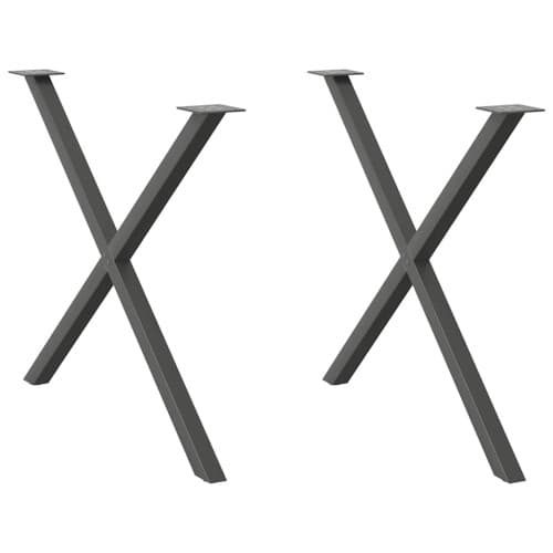 Matbordsben X-formade 2 st antracit 90x(72-73) cm stål