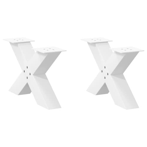 Soffbordsben X-formade 2 st vit 60x(30-31) cm stål