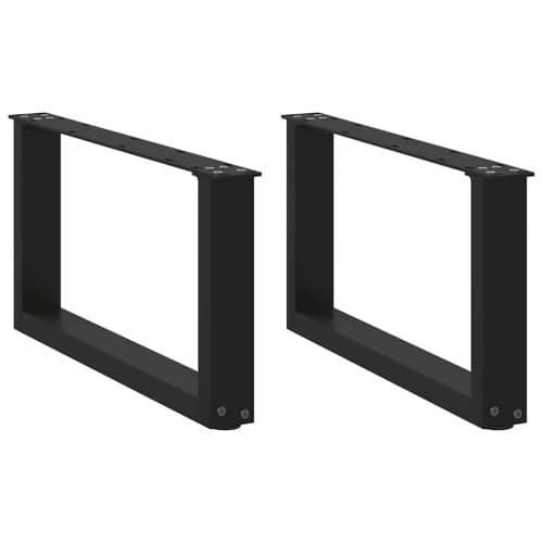 Soffbordsben U-formade 2 st svarta 60x(30-31) cm stål