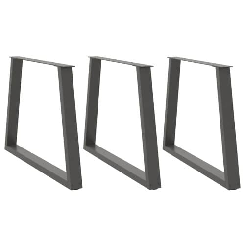 Matbordsben V-formade 3 st antracit 100x(72-73,3) cm stål