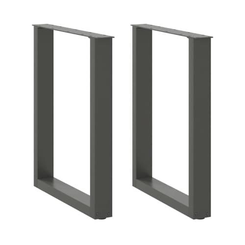 Matbordsben U-formade 2 st antracit 60x(72-73) cm stål