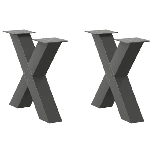 Soffbordsben X-formade 2 st antracit 50x(42-43) cm stål