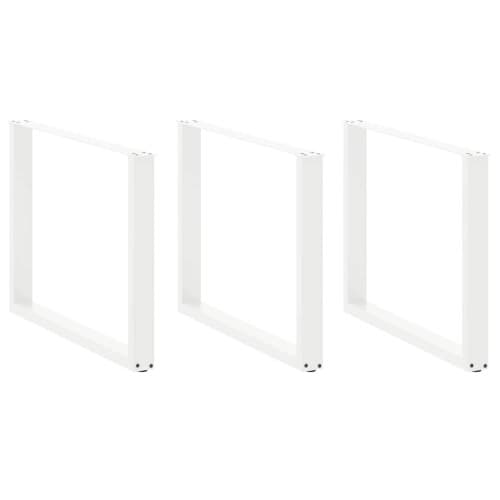 Matbordsben U-formade 3 st vita 100x(72-73) cm stål