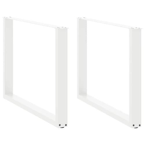 Matbordsben U-formade 2 st vita 100x(72-73) cm stål