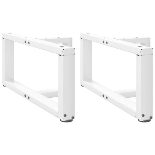 Soffbordsben T-formade 2 st vit 70x25x(30-31) cm stål