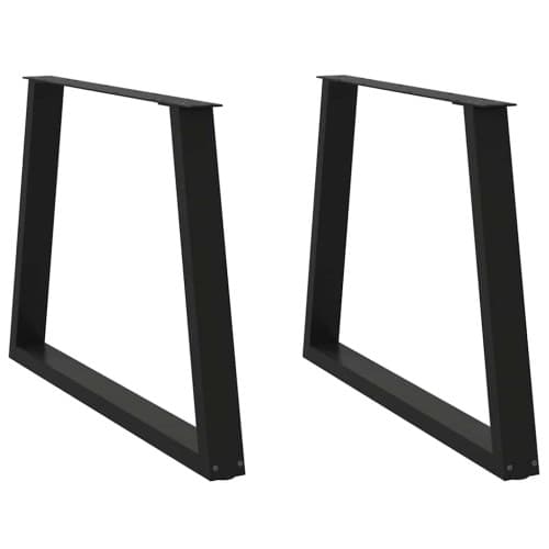 Matbordsben V-formade 2 st svart 90x(72-73,3) cm stål