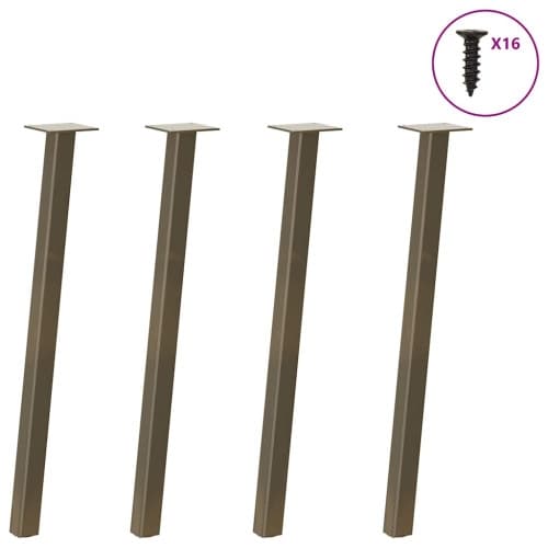 Soffbordsben 4 st naturstål 72 cm stål